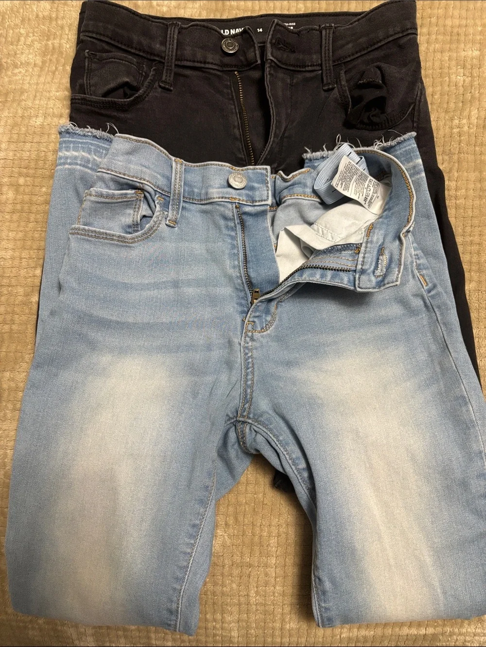 Old Navy Light Blue & Black Kids Skinny Jeans Duo